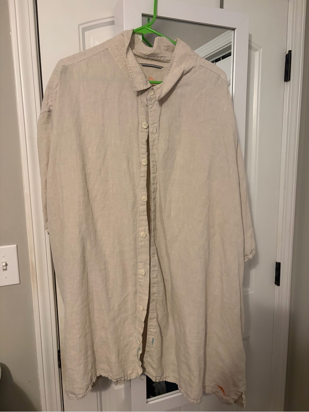 Men's Lightweight Linen Button-Up Shirt Jacket in Cream